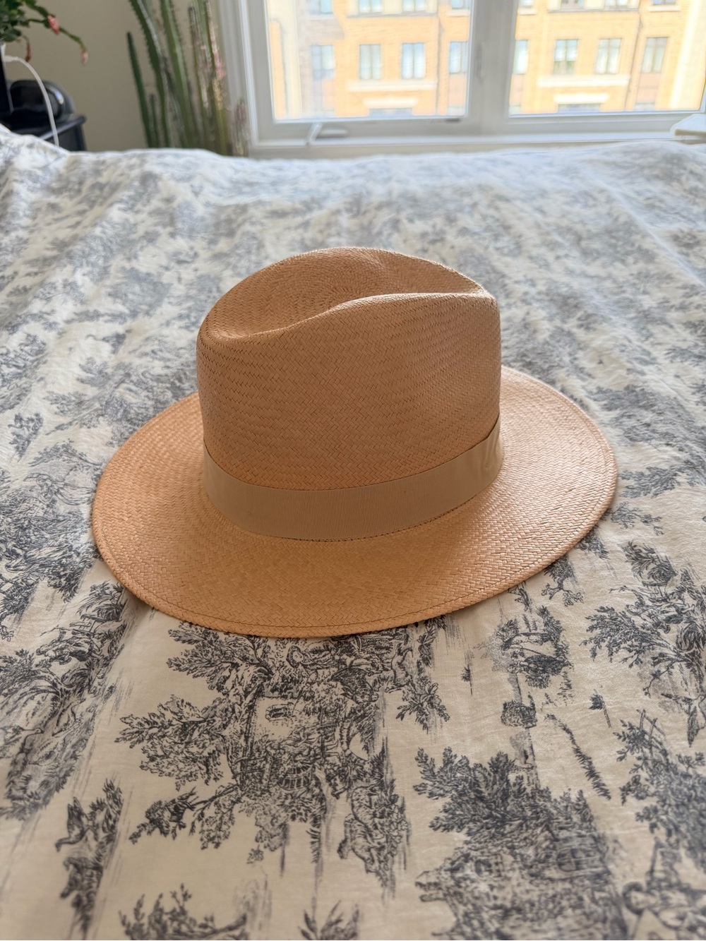 rag & bone Black and Tan Panama Straw Hat Sz M/L NWOT
